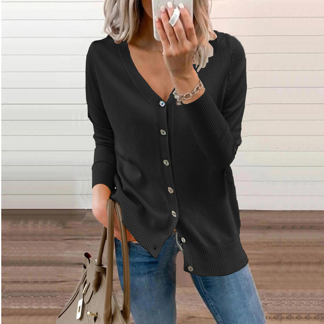 Cardigan pour dames avec des devant boutonnables et décolleté en V Chic und Stil