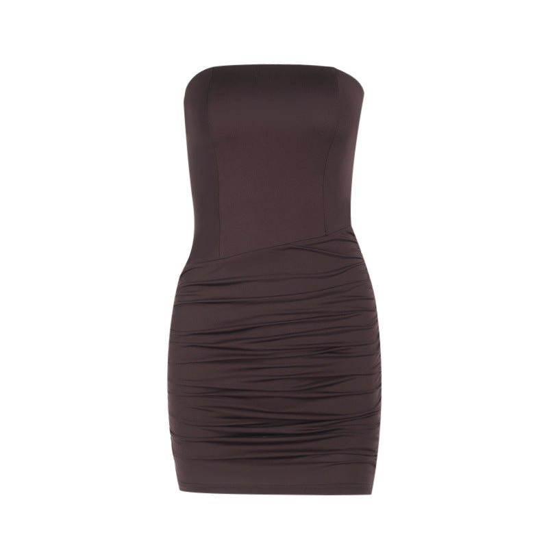Robe mini sans bretelles à volants Chic und Stil