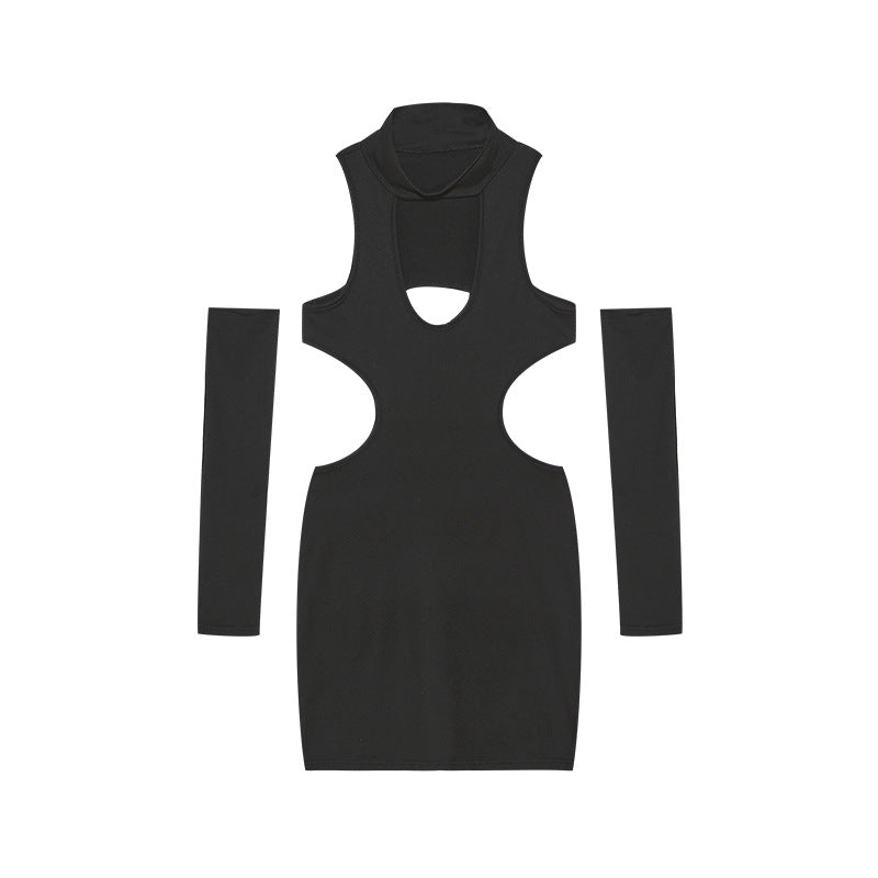 Robe mini à découpe pour femmes avec manches assorties Chic und Stil