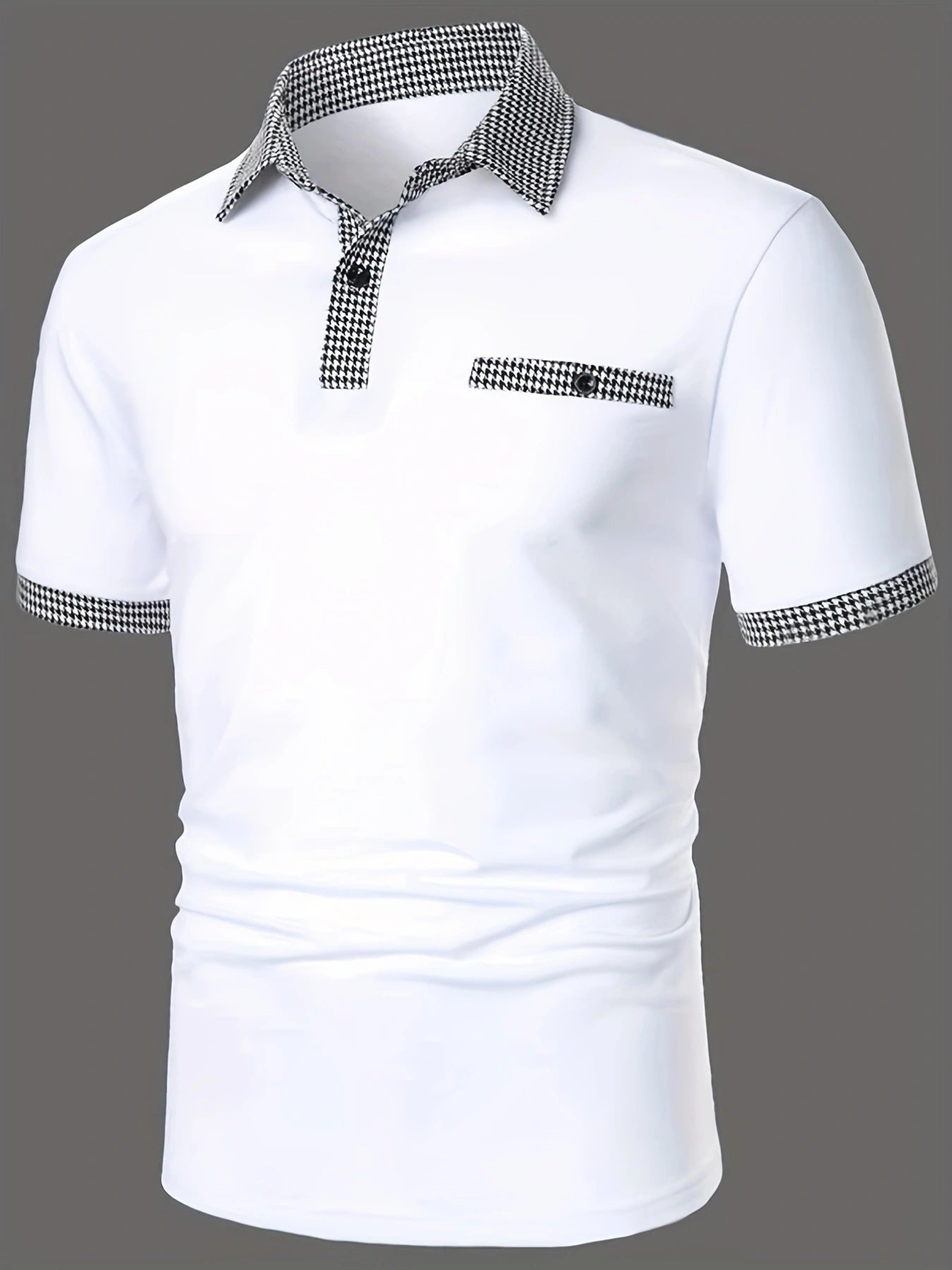 Polo-shirt à manches courtes stylé pour hommes avec des accents à carreaux Chic und Stil