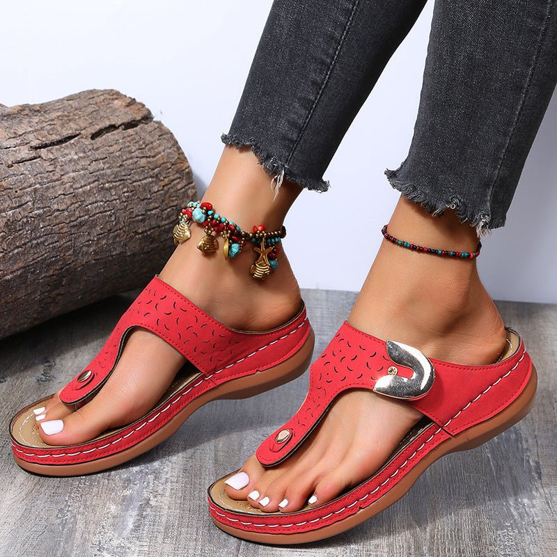 Sandales à lanières confortables pour femmes avec design de sangle à la mode Chic und Stil