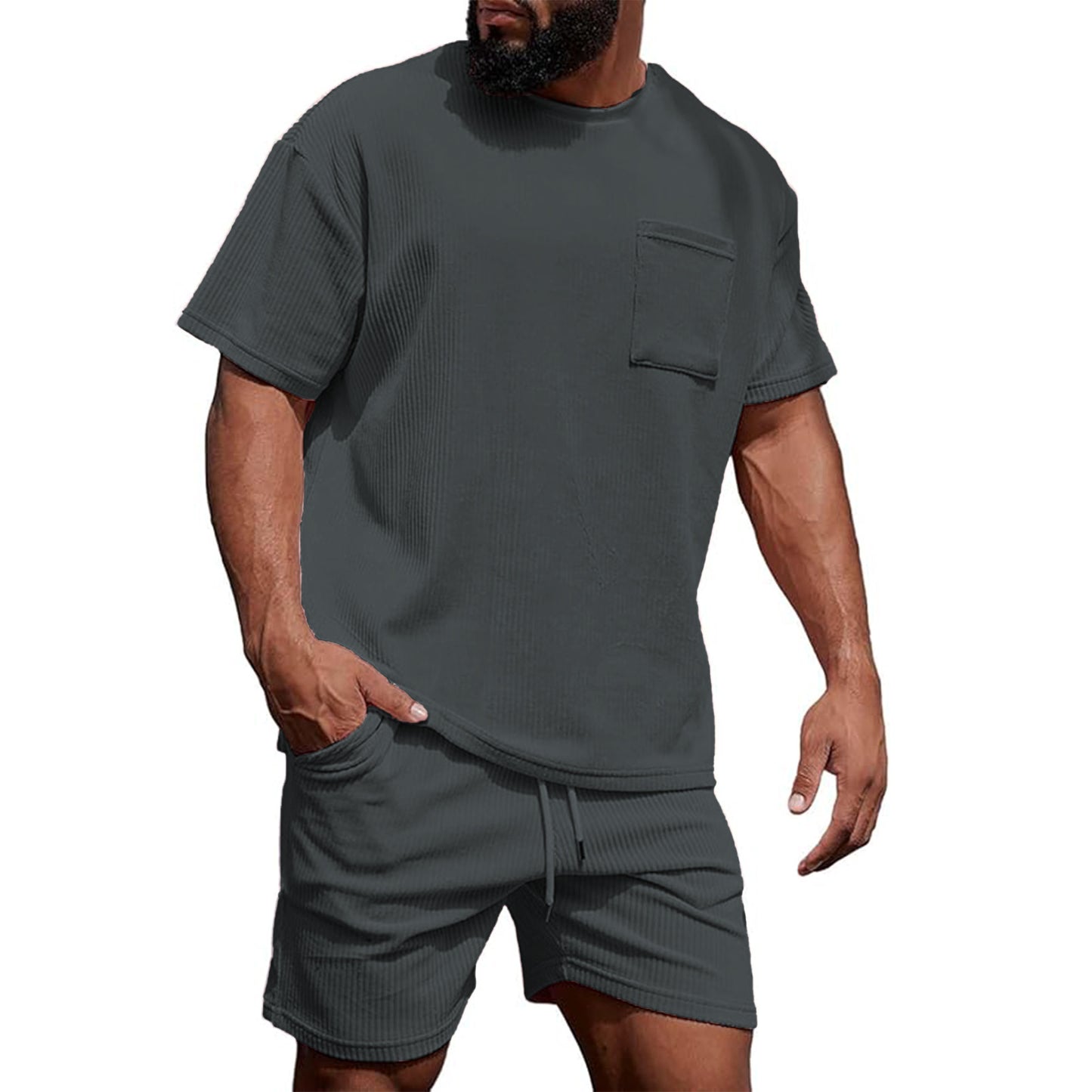 Hommes T-shirt à manches courtes et short tenue de loisirs Chic und Stil