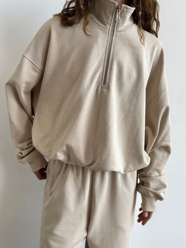 Dames décontracté Zip-Hoodie avec des manches larges Chic und Stil
