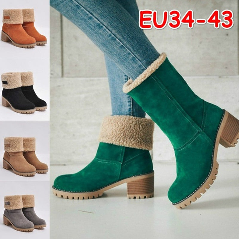 Bottes à tige chaude pour femmes avec un design de plis ludique Chic und Stil