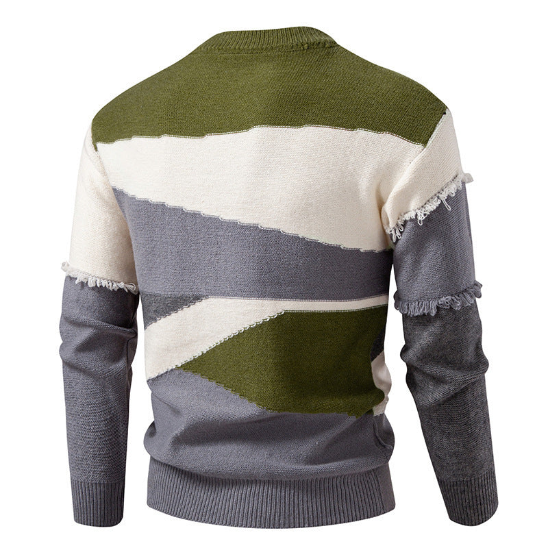 Pull homme à la mode avec un design unique à franges Chic und Stil