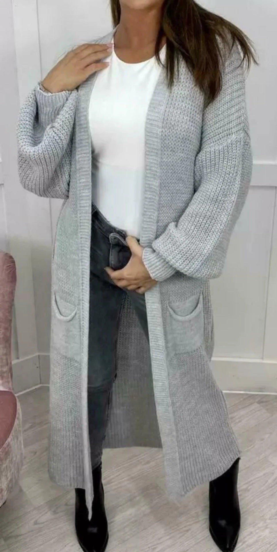 Pull-over pour dames en gros tricot avec coupe décontractée et manches longues Chic und Still