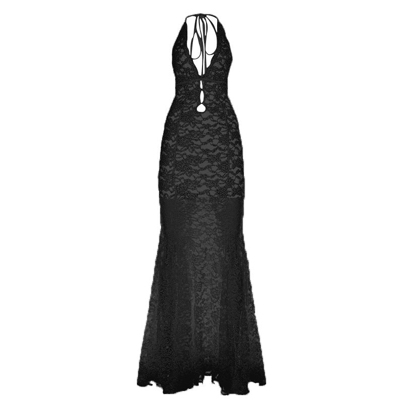 Robe longue élégante pour femmes à manches longues avec drapé asymétrique Chic und Stil