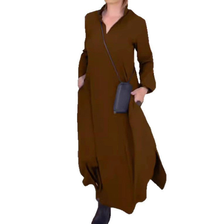 Robe kaftan pour femmes avec poches pratiques et col élégant Chic und Stil