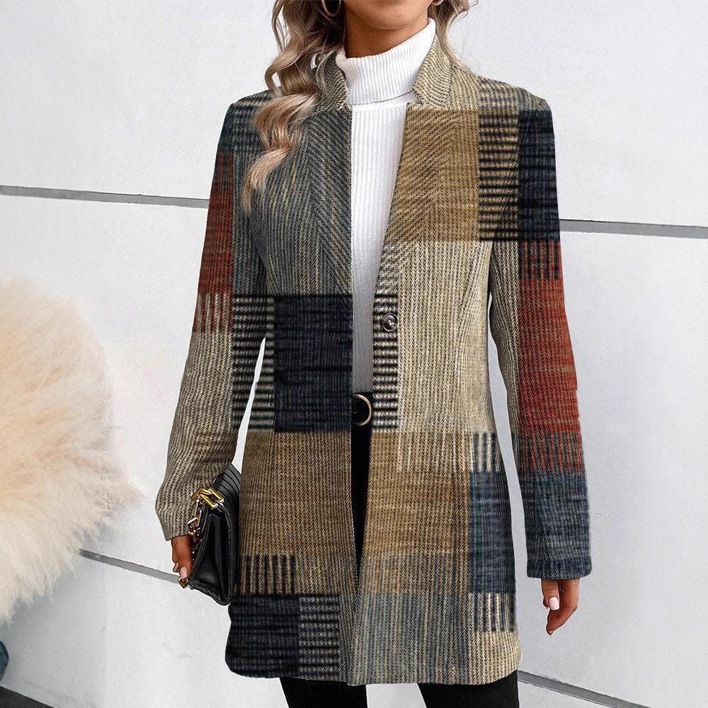 Manteau à carreaux élégant pour femmes Chic und Stil