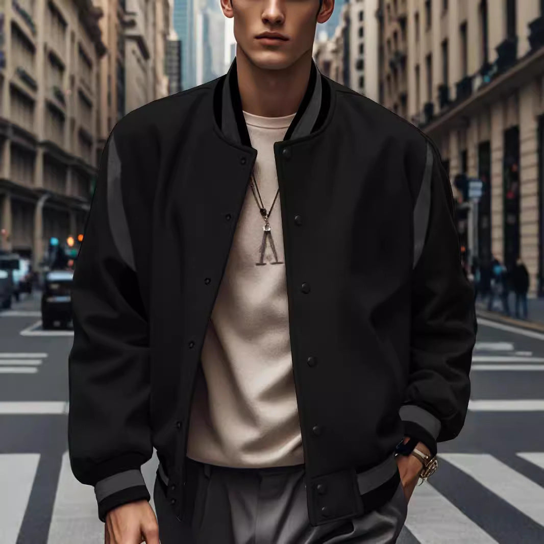 Veste bomber sportive pour homme avec des manches contrastées et des boutons de haute qualité Chic und Stil