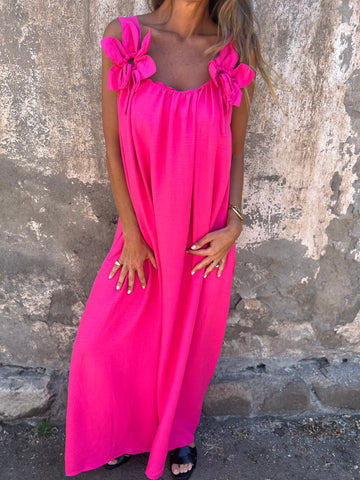 Robe maxi fluide pour femmes avec liens décoratifs aux épaules Chic und Stil