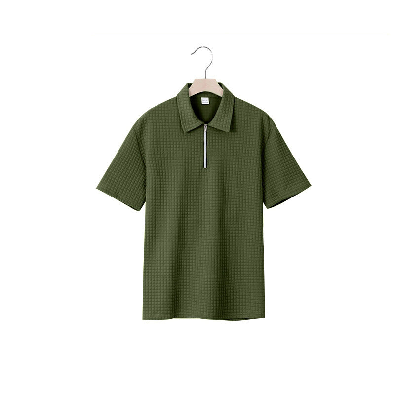 Polo homme à manches courtes avec fermeture éclair moderne et design structuré Chic und Stil