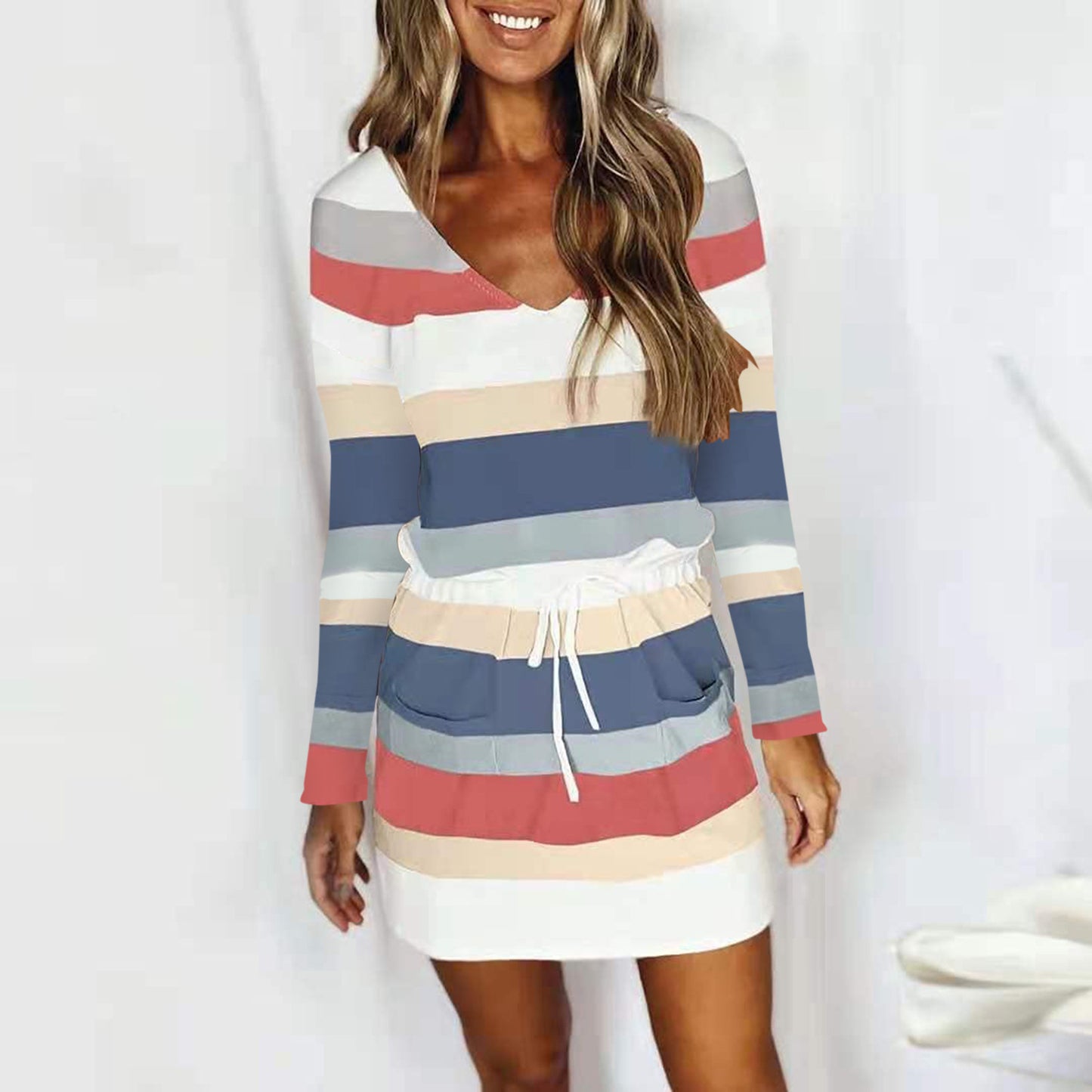 Robe shift à blocs de couleur pour femmes avec taille réglable Chic und Stil