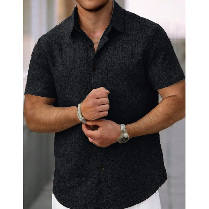Chemise à manches courtes pour hommes en tissu texturé Chic und Stil