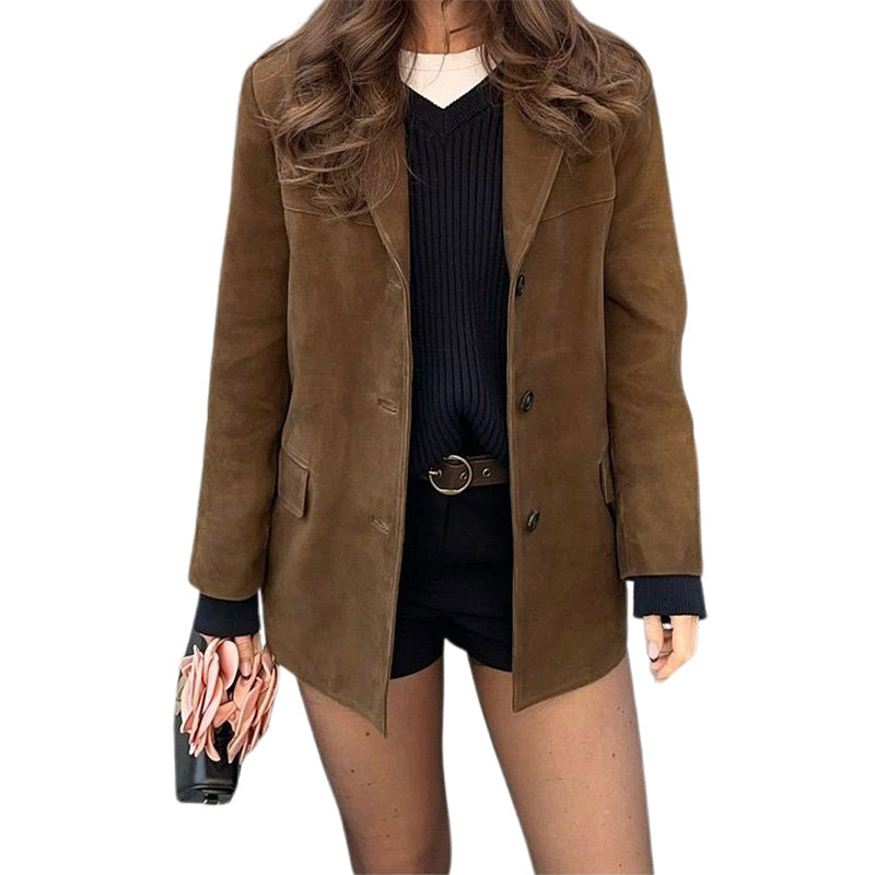 Dames Blazer en daim luxueux avec un coupe élégante Chic und Stil