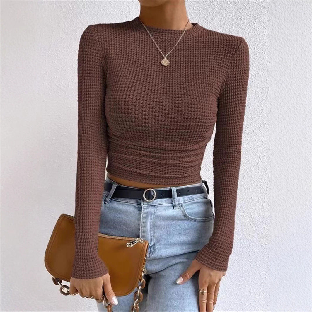 Chemise à manches longues pour femmes en tissu gaufré texturé Chic und Stil