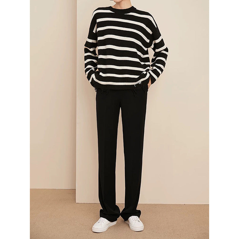 Veste surdimensionnée ajustée pour femmes et ensemble de pantalons à jambes droites Chic und Stil
