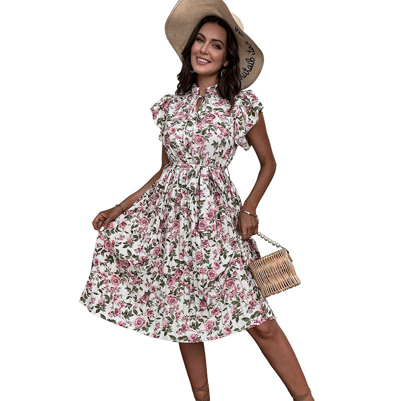 Robe portefeuille florale élégante pour femmes avec taille ajustable Chic und Stil
