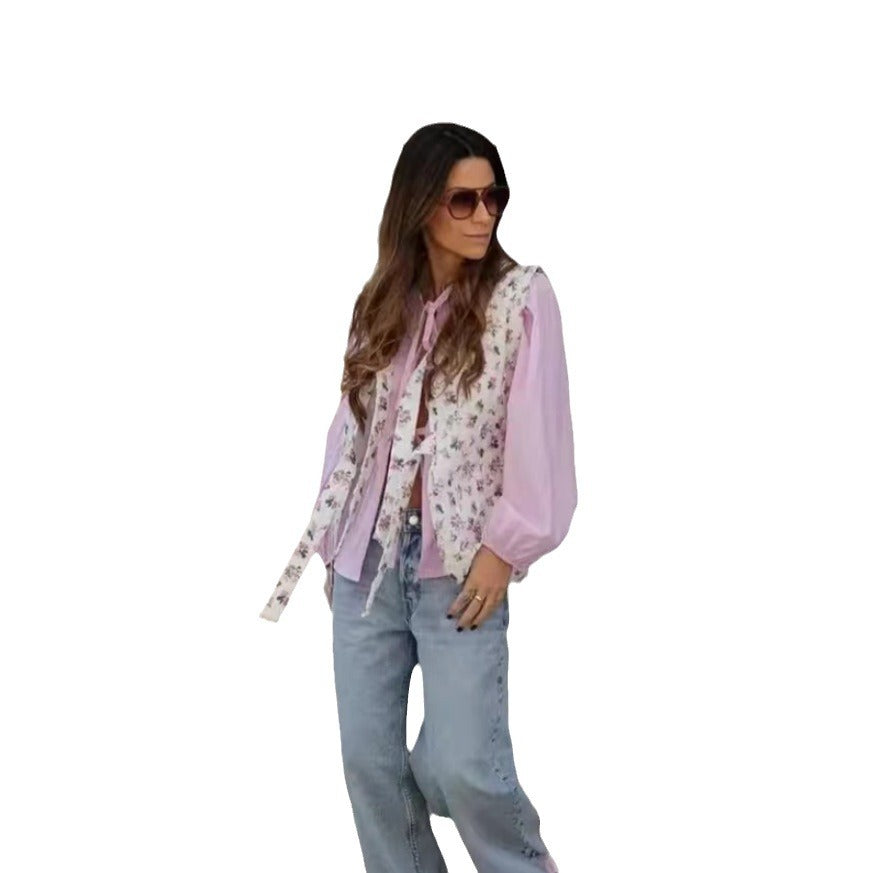 Robe sans manches pour femmes avec design floral et fermeture à nœud raffinée Chic und Stil