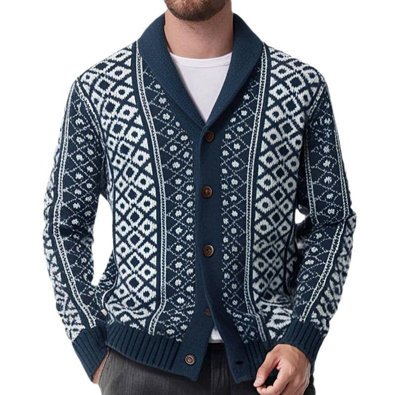 Men's knitted jacket with traditional Nordic pattern Chic and Style