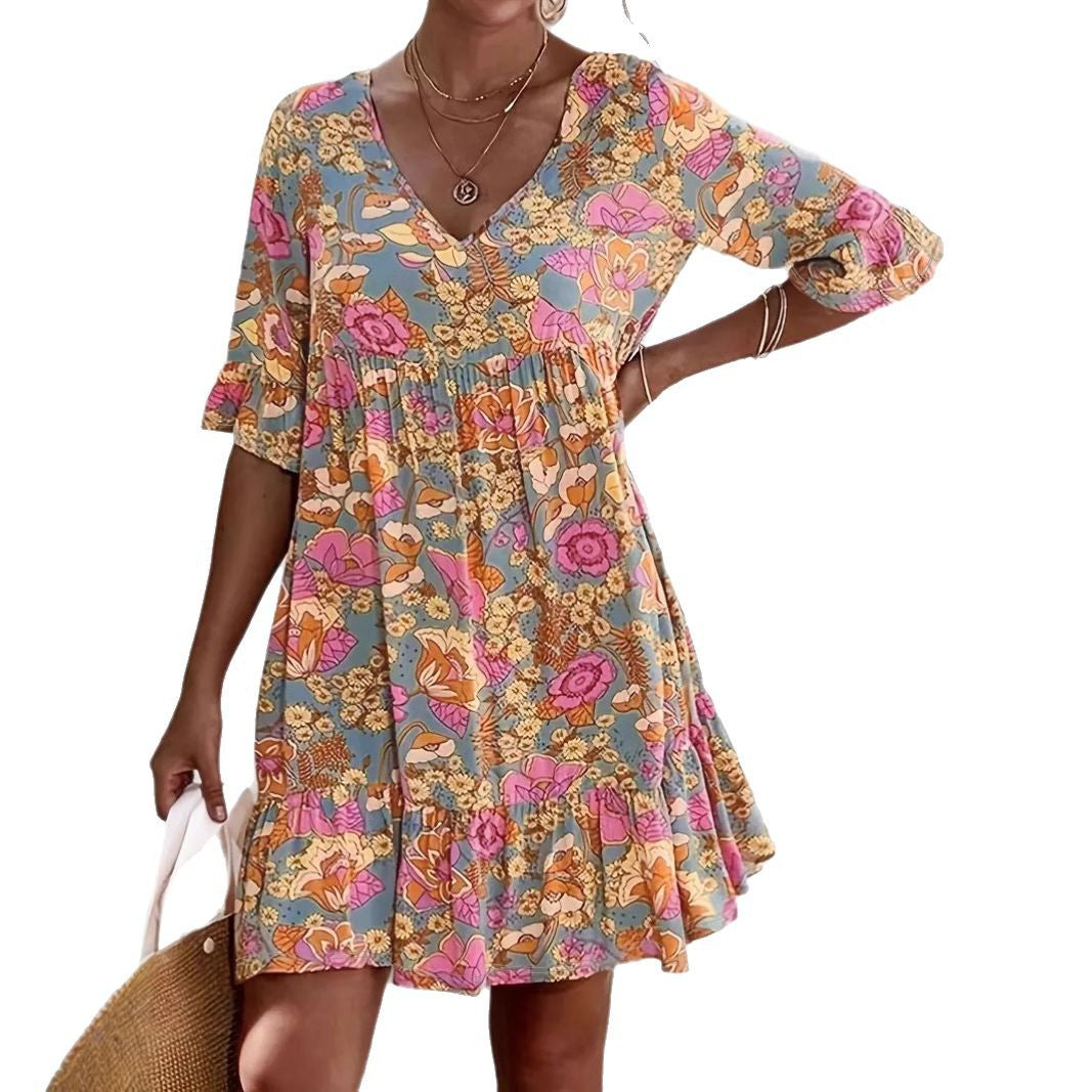 Robe femme à motif floral A-line Chic und Stil