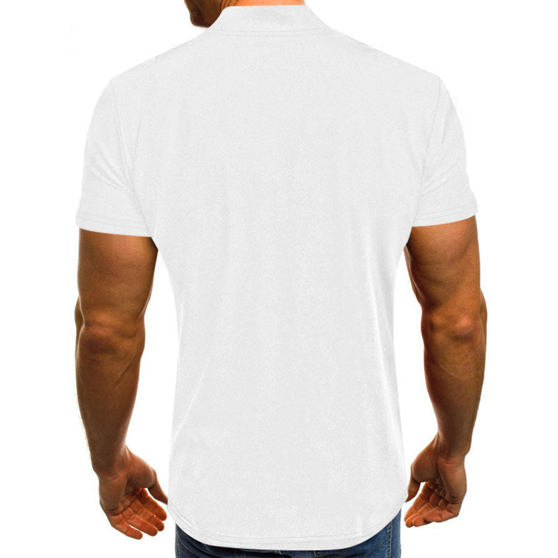 Homme Zip-Up Polo-Shirt à Manches Courtes Chic und Stil
