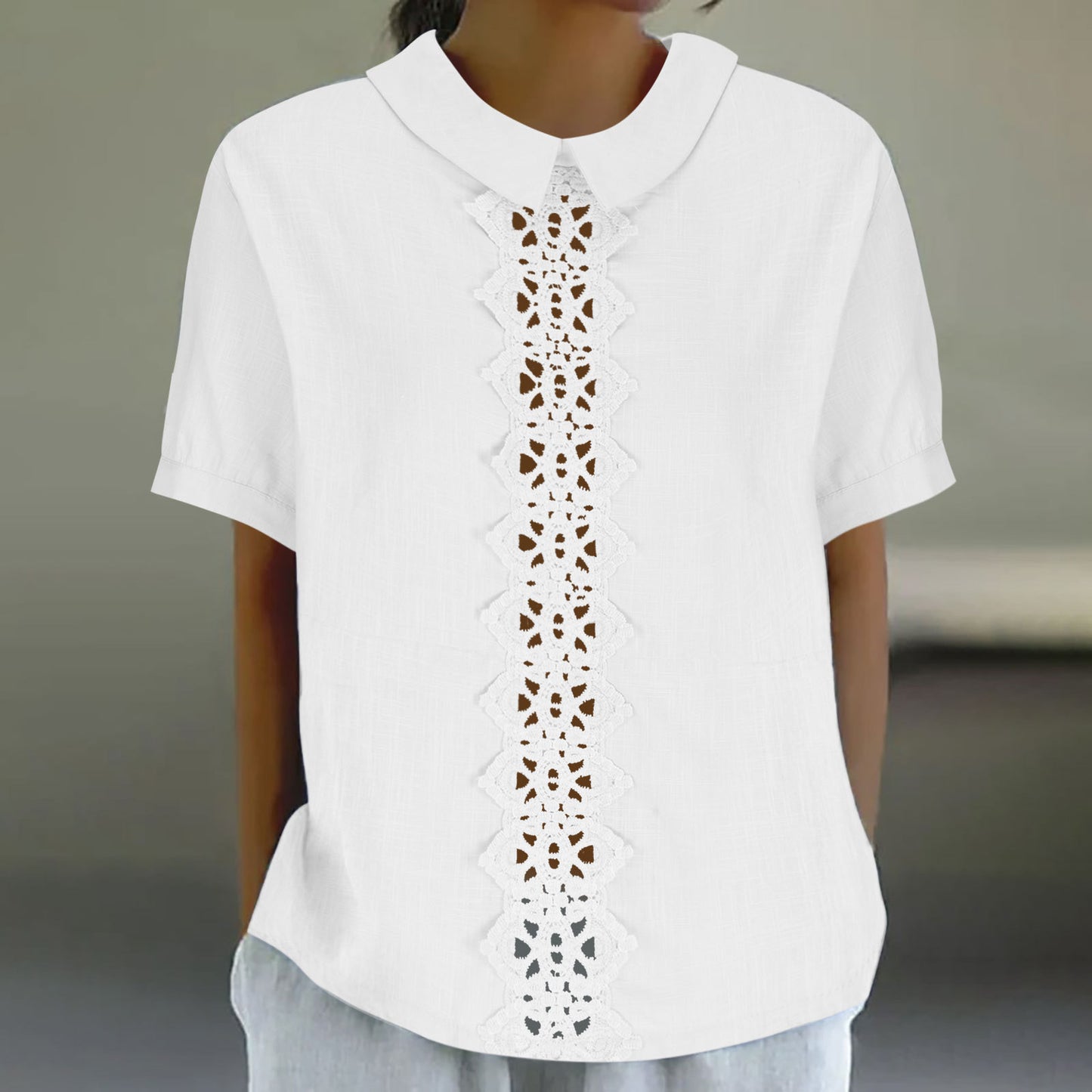 Blouse à manches courtes pour femmes avec empiècement en dentelle Chic und Stil