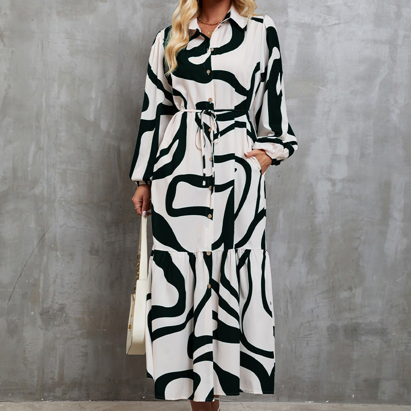 Robe chemise pour femme avec motif graphique Chic und Stil