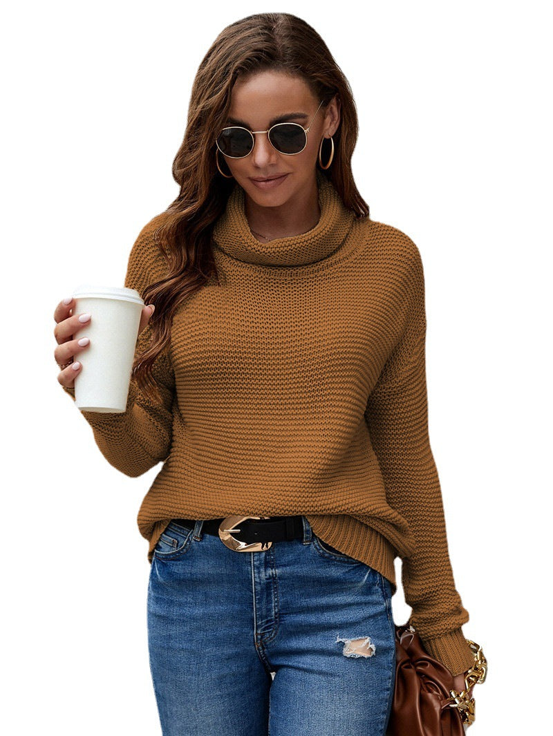Pull en tricot épais pour femmes avec col haut et coupe décontractée Chic und Stil