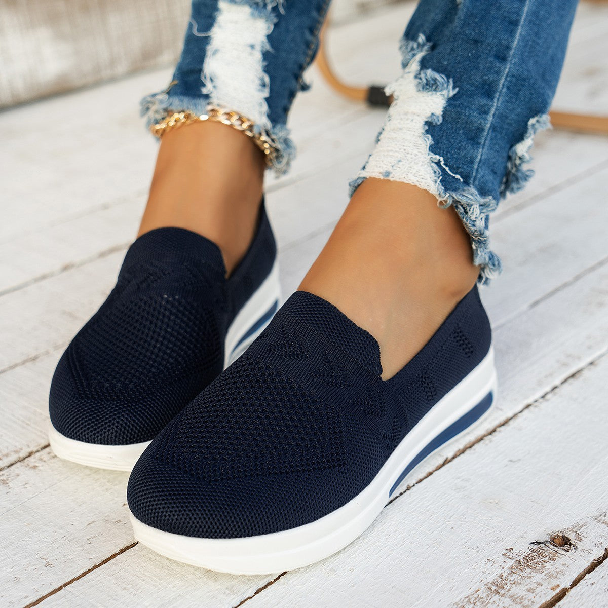 Baskets à enfiler pour femmes avec dessus en mesh respirant et semelle rembourrée Chic und Stil