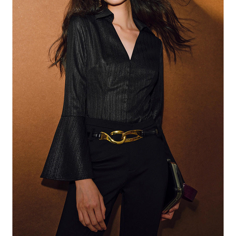 Blouse Ajustée à Manches Évasées Chic und Stil