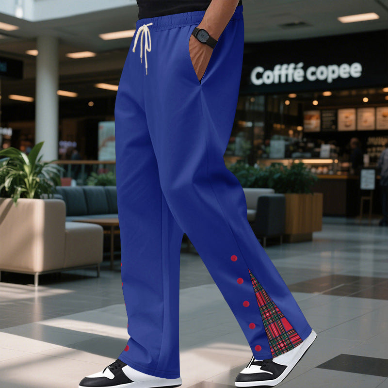 Pantalons de loisirs confortables pour hommes avec détails en carreaux sur les côtés Chic und Stil