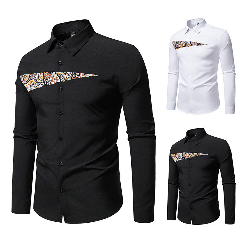 Chemise à manches longues pour hommes avec design paisley créatif Chic und Stil
