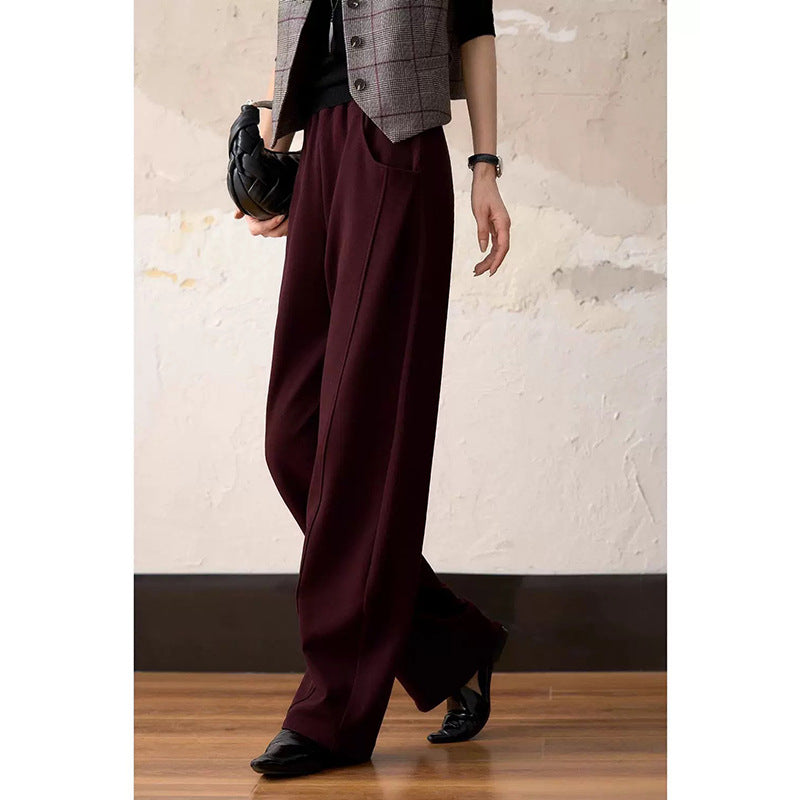 Pantalons larges en jersey doux taille haute pour femmes Chic und Stil