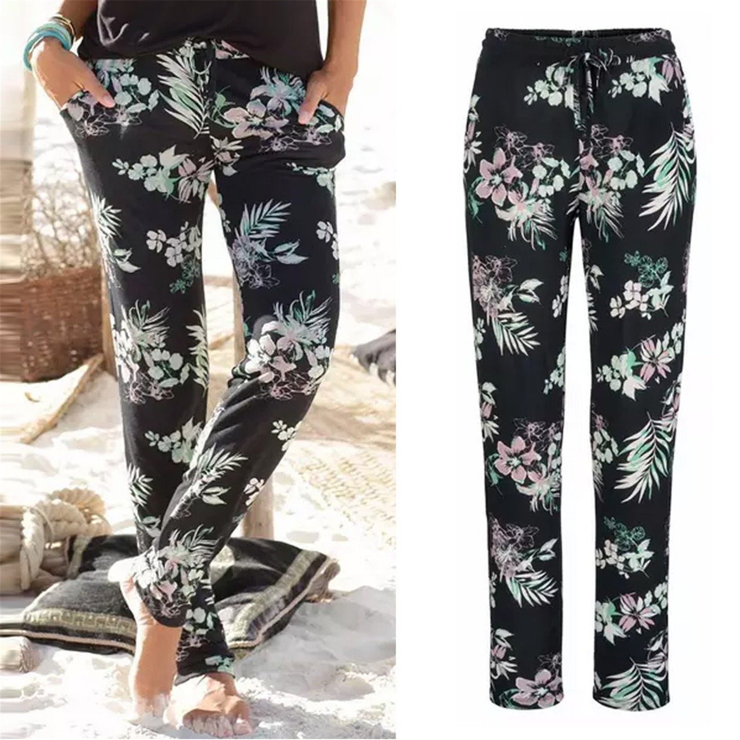 Women Chic Floral Pattern Lounge Pants Chic and Style