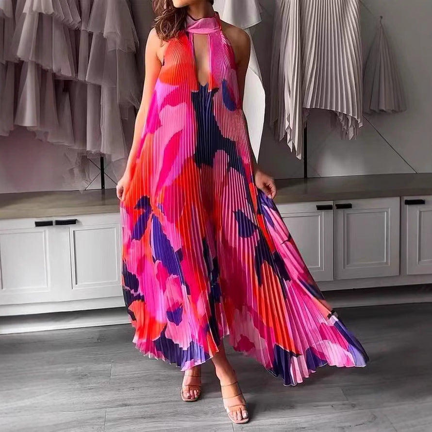 Robe maxi avec plis et motif floral pour femmes Chic und Stil