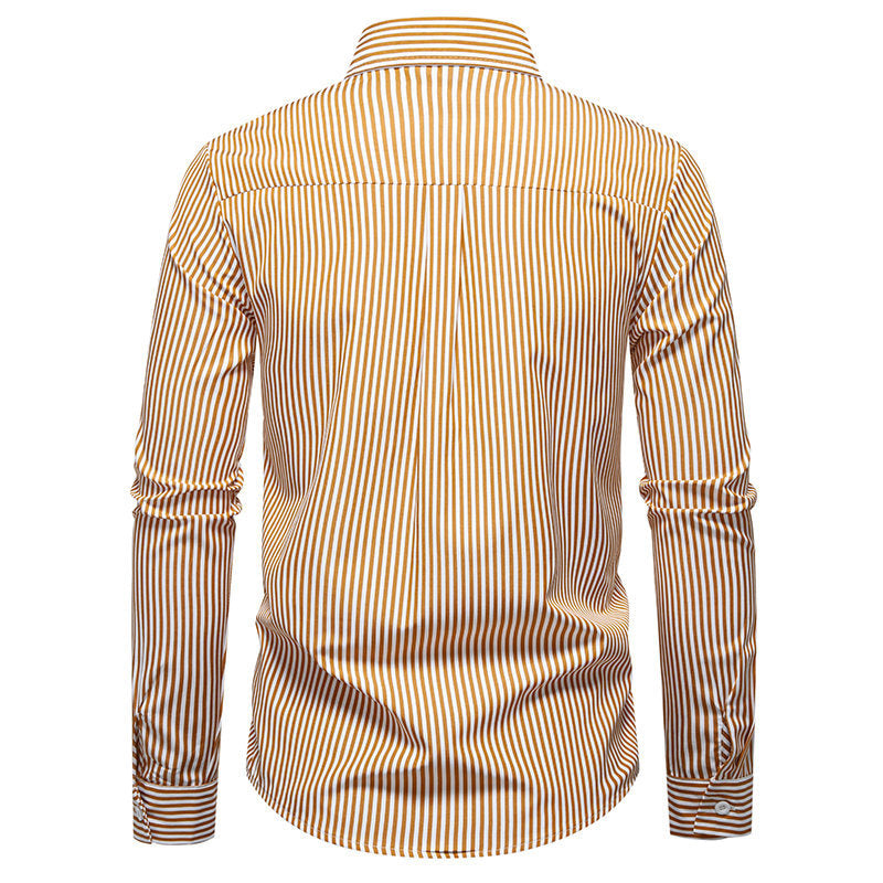 Chemise à manches longues pour hommes avec un motif rayé moderne et une structure innovante Chic und Stil