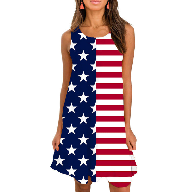 Femmes Robe A-ligne Patriotique Chic und Stil