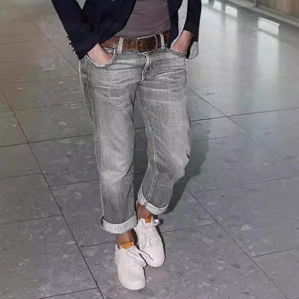 Jeans en Denim Déchiré Relaxed Fit Femmes Chic und Stil
