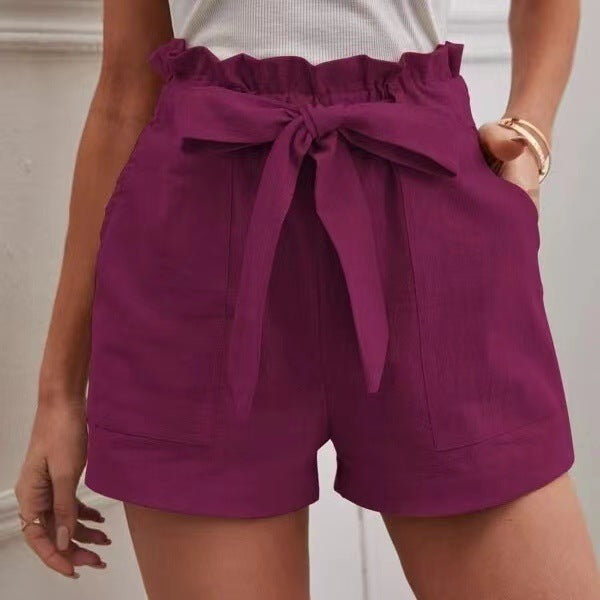 Shorts Tailorés pour Femmes avec Cravate et Poches Pratiques Chic und Stil
