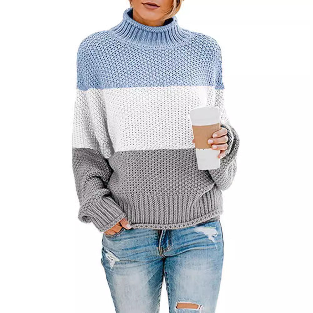 Pull femme avec col montant et tissage structuré Chic und Stil