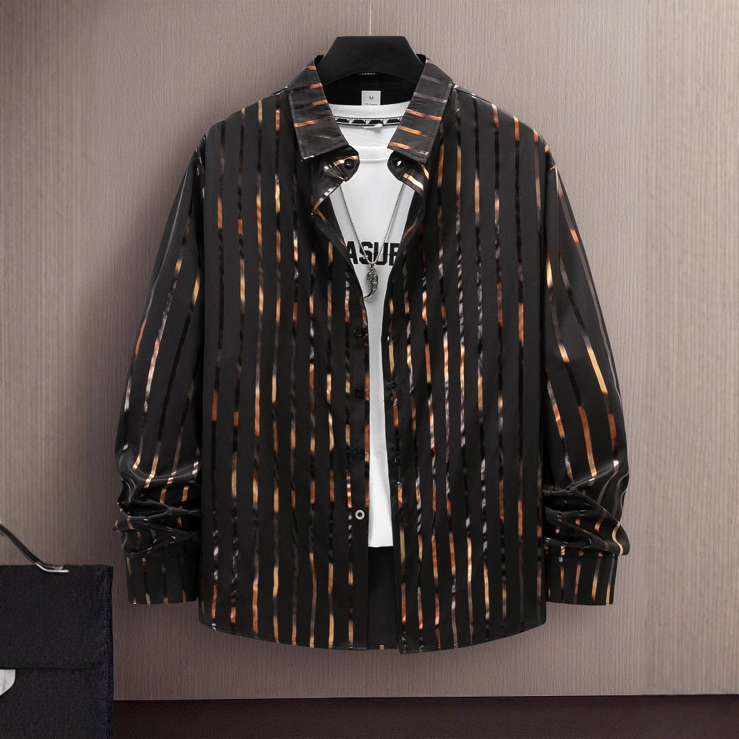Chemise button-up à rayures slim-fit élégante pour hommes Chic und Stil