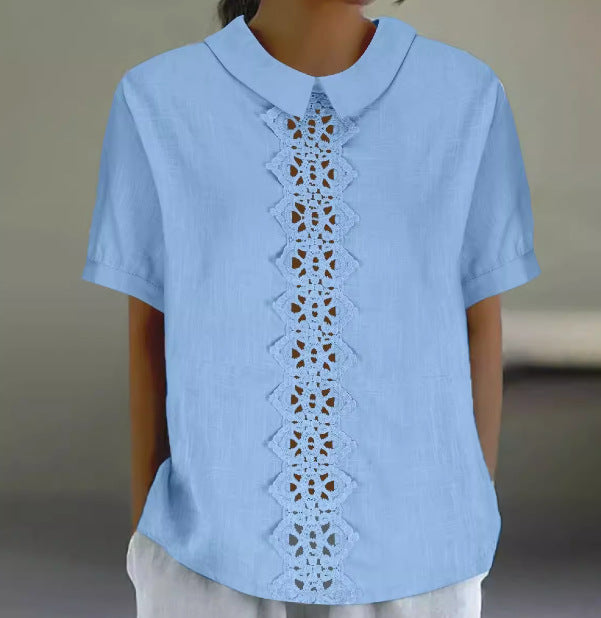 Ladies Light Lace Panel Blouse Chic and Style