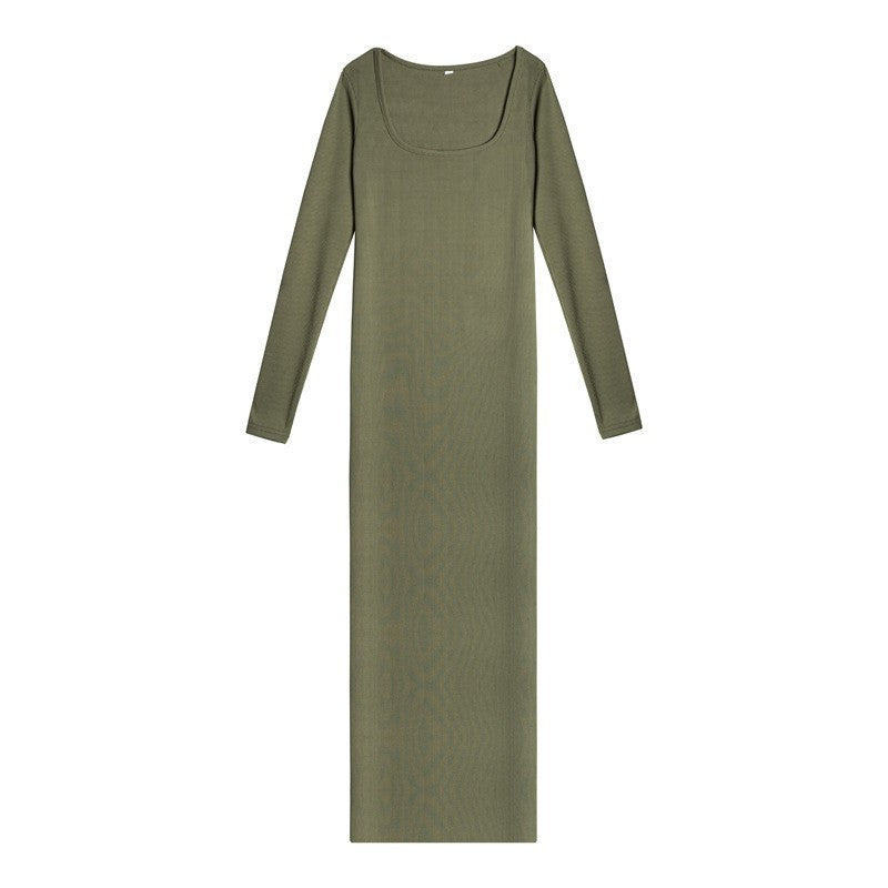 Robe longue à manches longues pour femmes ajustée Chic und Stil
