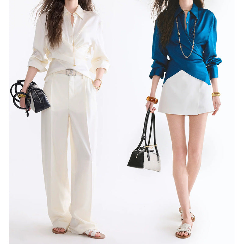 Blouse en satin luxueuse pour femmes Chic und Stil