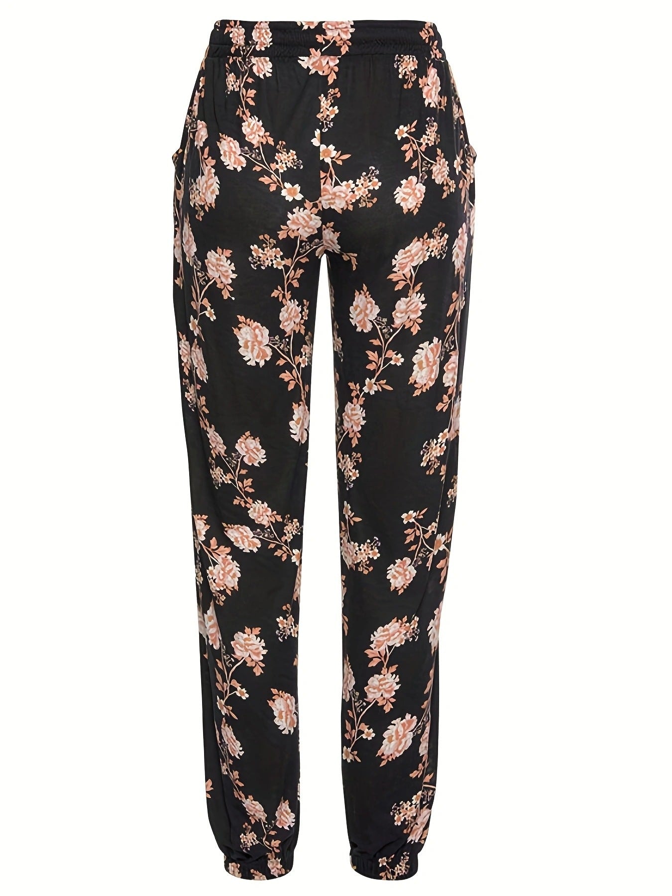Pantalon de loisirs pour femmes avec motif floral et taille élastique Chic und Stil