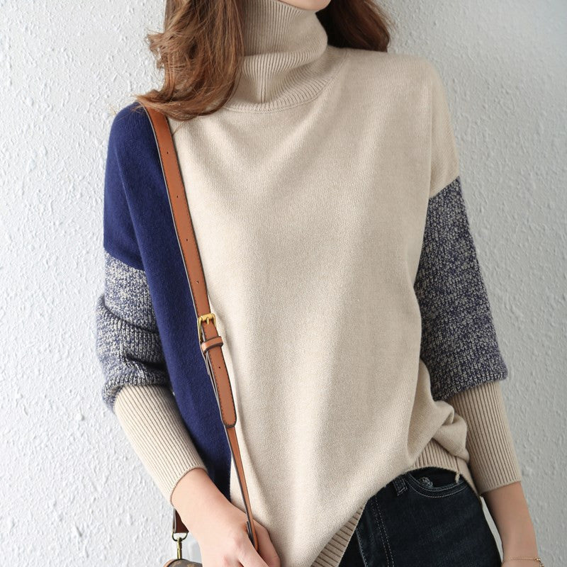Pull en col roulé à motifs graphiques et en coloris block pour dames Chic und Stil
