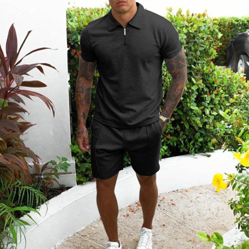 Hommes Ensemble de polo et de shorts de loisirs confortable Chic und Stil