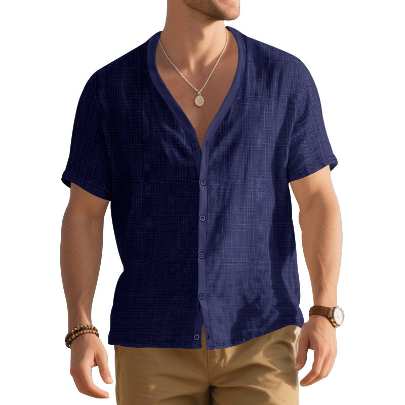 Chemise décontractée pour hommes à manches courtes avec design texturé Chic und Stil