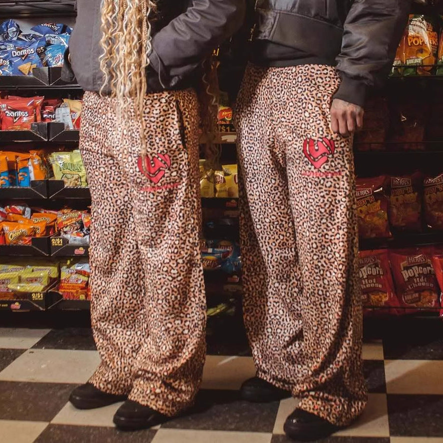 Pantalon de loisirs féminin à motif léopard avec coupe décontractée Chic und Stil
